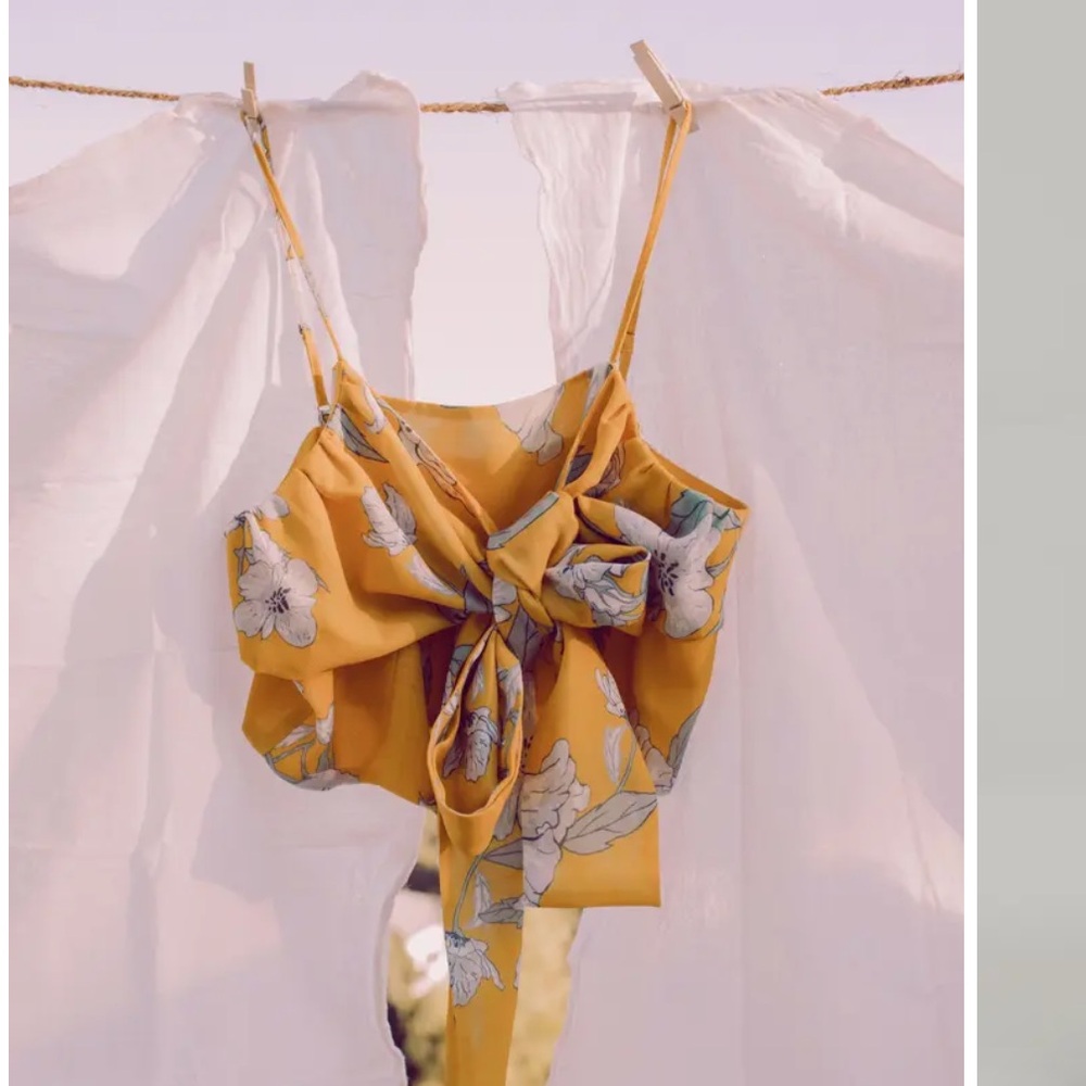 Chriselle x J.O.A. Tie Front Crop Top